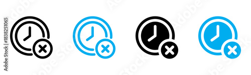 Time Error Icon Multiple Style Vector Illustration 