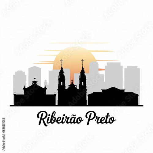 Ribeirão Preto Skyline Silhouette — A Cultural and Economic Center of São Paulo’s Countryside Vector Illustration