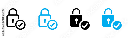 Lock Secure Icon Multiple Style Vector Illustration 