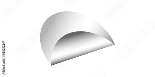 Blank transparent round adhesive stickers mock up with curved corner, 3d rendering. Curled corner of paper on transparent background with soft shadows, realistic paper page mock up.