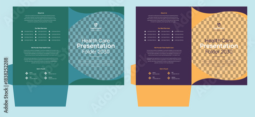 Elegant editable creative modern corporate company business stylish medical hospital official health dentist dental care services agency marketing presentation file folder cover template design. 