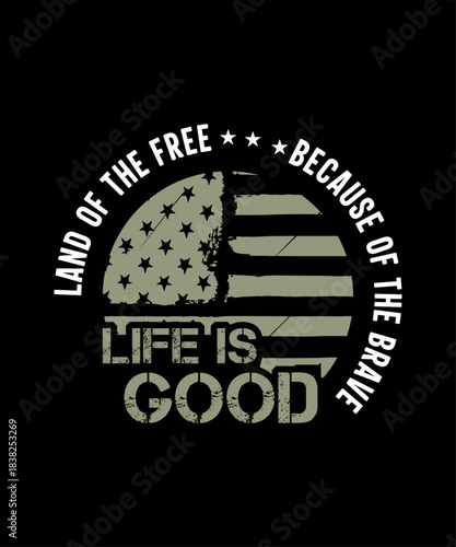 land of the free because of the brave tshirt