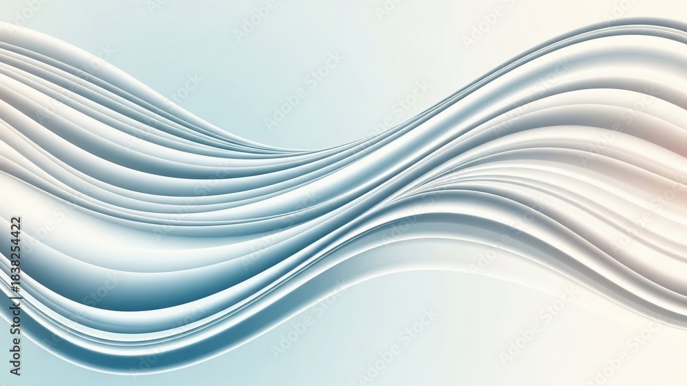 Obraz premium Abstract Flowing Lines: A mesmerizing display of elegant, flowing lines in shades of blue and white creates a sense of dynamic movement and artistic fluidity.