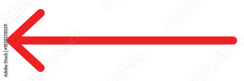 Straight long arrow vector icon set. Red arrow pointing vector. Arrows for Navigation and UI Design.