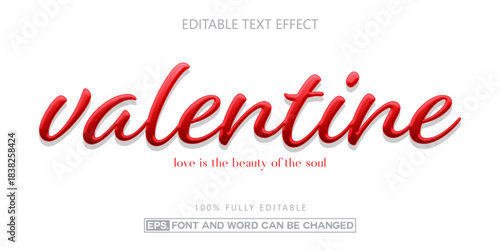 Happy valentine day, Editable text effect style