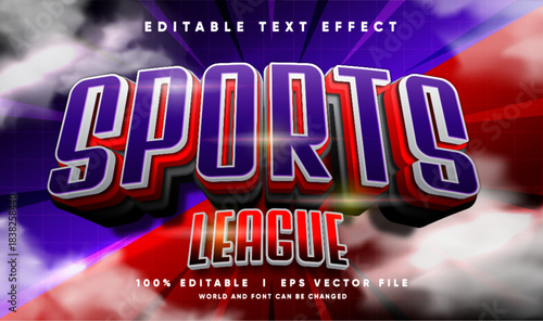sport league vector text effect editable