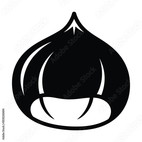 Black Silhouette of a Chestnut food black and white
