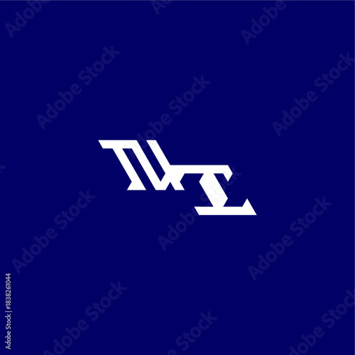 monogram modern logo initial esport concept design NI minimalist techno style letter