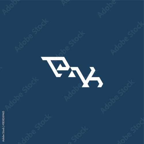 monogram modern logo initial esport concept design PK minimalist techno style letter