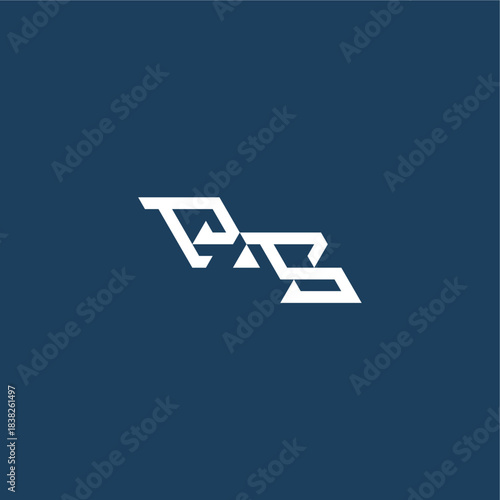 monogram modern logo initial esport concept design PS minimalist techno style letter
