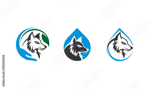 Wild Spirit Logos: A collection of captivating logos featuring a stylized wolf head. These logos embody a sense of wildness, strength, and connection to nature, suitable for various applications.