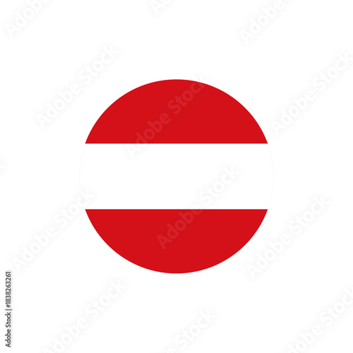 Free Download Red white red circular icon resembling Austrian flag or no entry symbol, minimalist design for national identity, signage, or graphic representation - GFXLoad