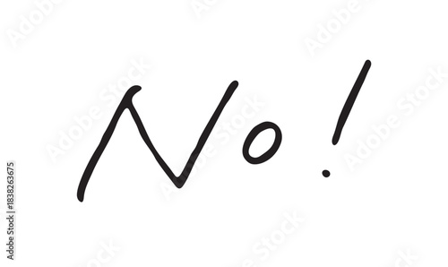手書き英語「No!」｜拒否・否定を表すシンプルなフレーズ文字