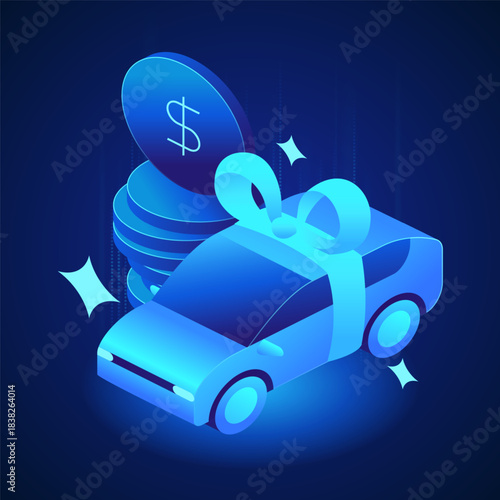 Banking icon Loan for a car from a car dealership