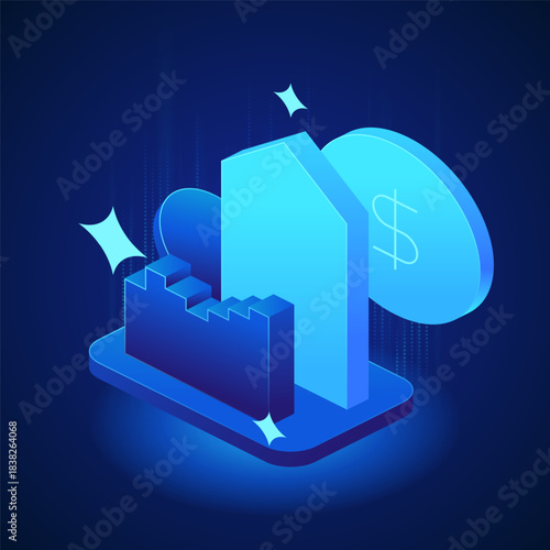 Banking icon Loan for construction