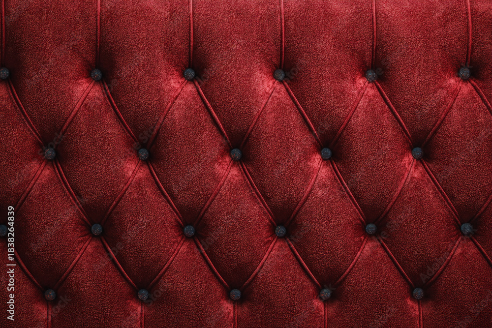 Naklejka premium deep red tufted velvet upholstery texture