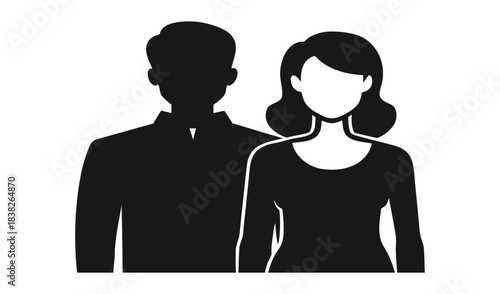 Silhouette of a couple standing together as a unit