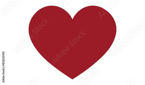 Simple red heart shape on white background