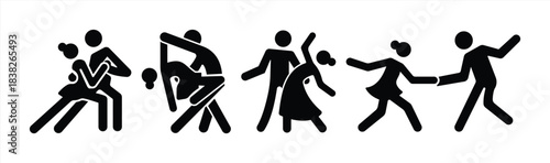 Dance Couple Silhouette Icons