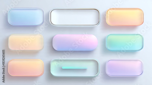 Wallpaper Mural Pastel Colored Frosted Glass UI Elements for Modern Design Projects Torontodigital.ca