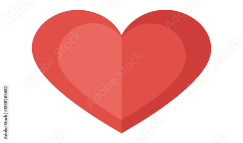 Simple red heart shape icon with subtle shadow
