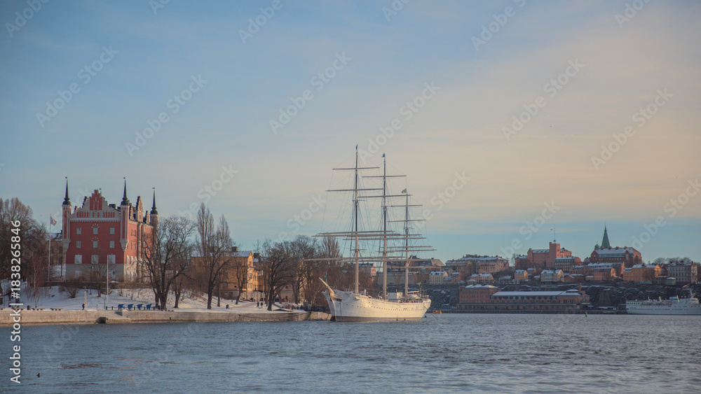 Obraz premium Winter Stockholm city center.