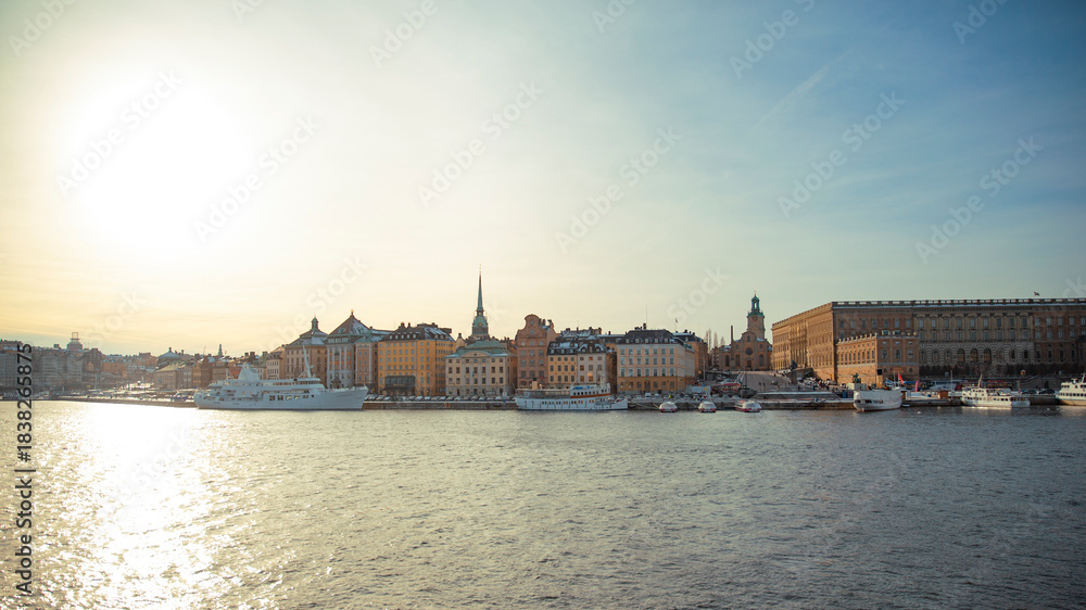 Fototapeta premium Winter Stockholm city center.