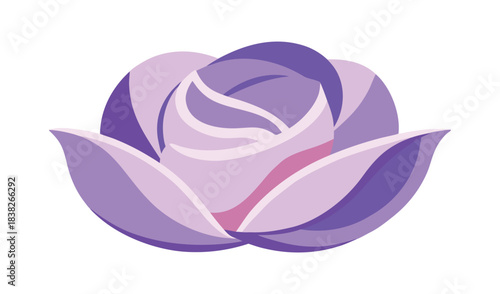 Stylized purple rose flower illustration with soft petals