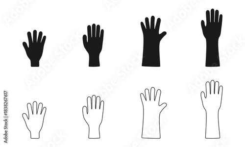 safety gloves icon set vector illustration isolated on white background.