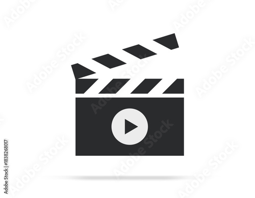 3d realistic open and close movie film series clap board icon isolated on white screen. Movie clapper icon symbol sign for user interface, mobile app, website and film industry