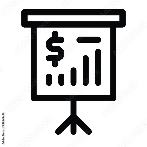 Outline financial report icon for statement, audit, balance, and data summary.