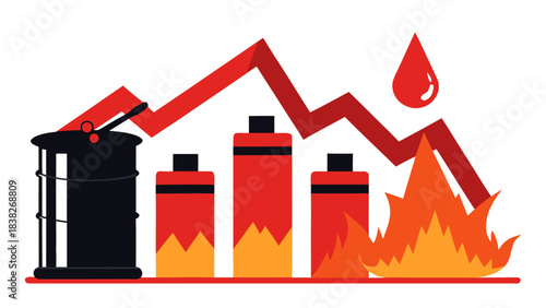 inflation crisis, oil price hike, economic downturn concept