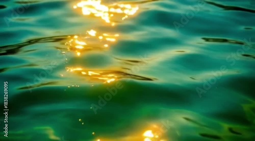 A view of green waves in a pool. Short background video in 4K resolution.
