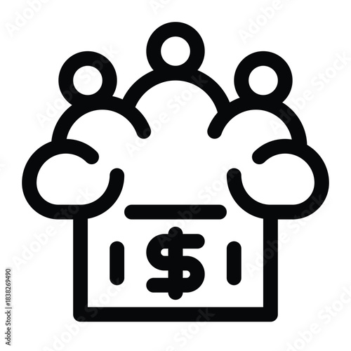Outline financial planner icon for advisor, expert, wealth, and budget consultant.