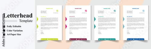 Clean Corporate Letterhead Template. Modern and Professional Business Letterhead Design for Company and Projects.