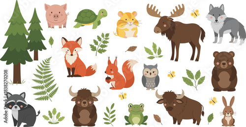 A vibrant collection of casino and luck-themed objects including playing cards, money bag, cocktails, dice, horseshoe, lemon, and a clover for gambling and fortune.