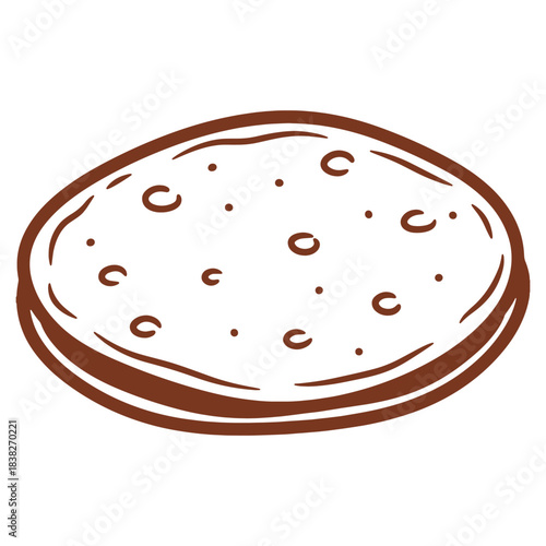 Delicious Hand Drawn Tortilla Illustration Perfect for Mexican Cuisine Themed Projects and Culinary Designs