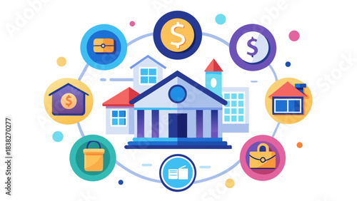 3d isometric illustration of home real estate investment with financial growth and property assets