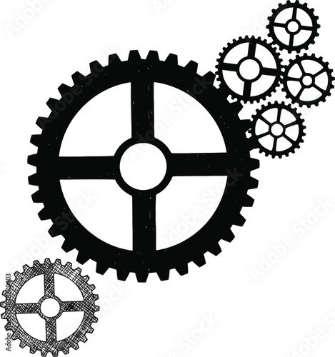 Gear mechanism engineering cogwheel vector