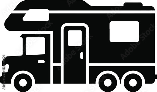 Recreational vehicle camper van silhouette
