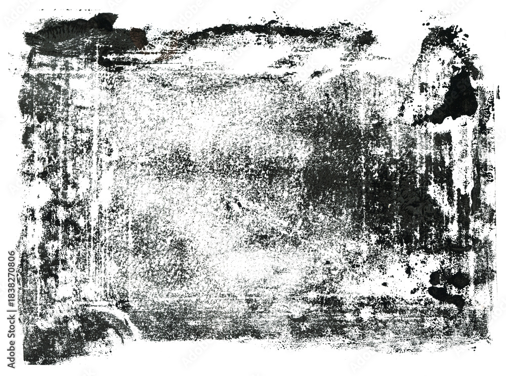 Fototapeta premium Grunge frame, printed frame. Print with space for your text or image. Isolated on a white background