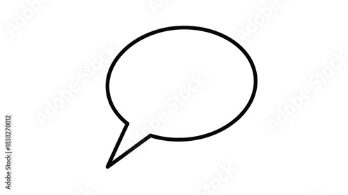 Simple black outline of a speech bubble a classic communication symbol silhouette