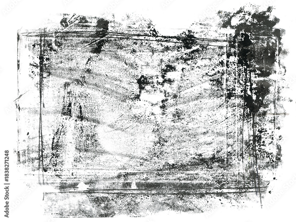 Fototapeta premium Grunge frame, printed frame. Print with space for your text or image. Isolated on a white background