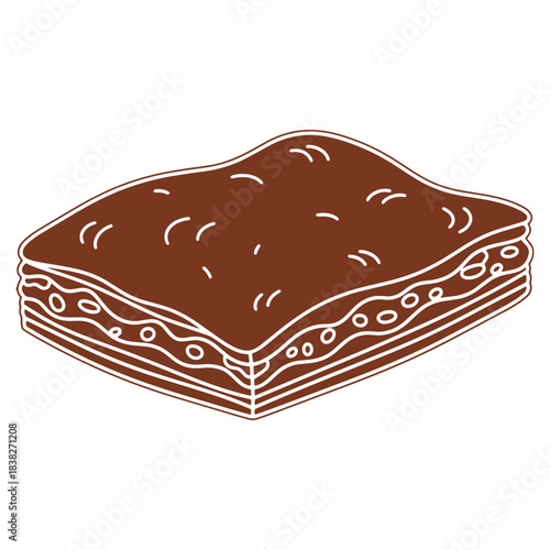 Delicious Lasagna Illustration Graphic Food Lovers Dream Italian Cuisine Indulgence Perfect for Menu Designs and Culinary Projects