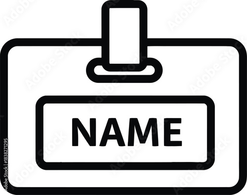 Name badge identification icon vector