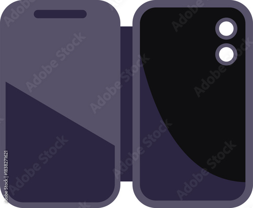 Foldable smartphone lying open, showcasing its sleek design and large display area