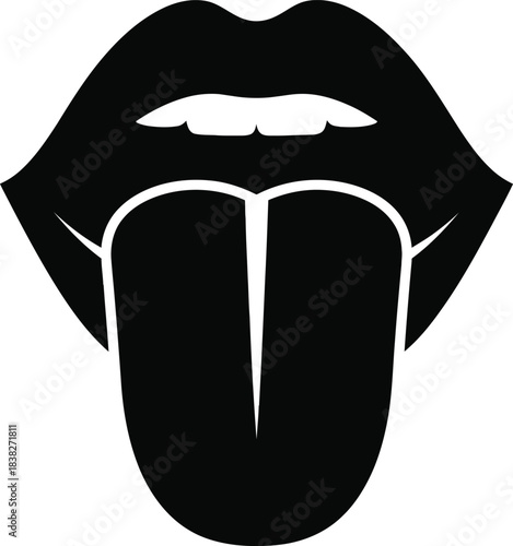 Lips tongue out graphic icon