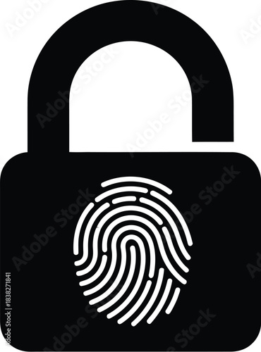 Silhouette of a  bio metric security lock