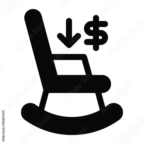 Solid retirement icon for pension, saving fund, and future financial plan.