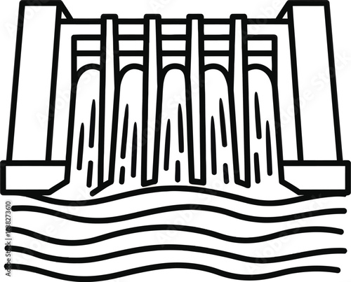 Hydroelectric Dam Vector Icon